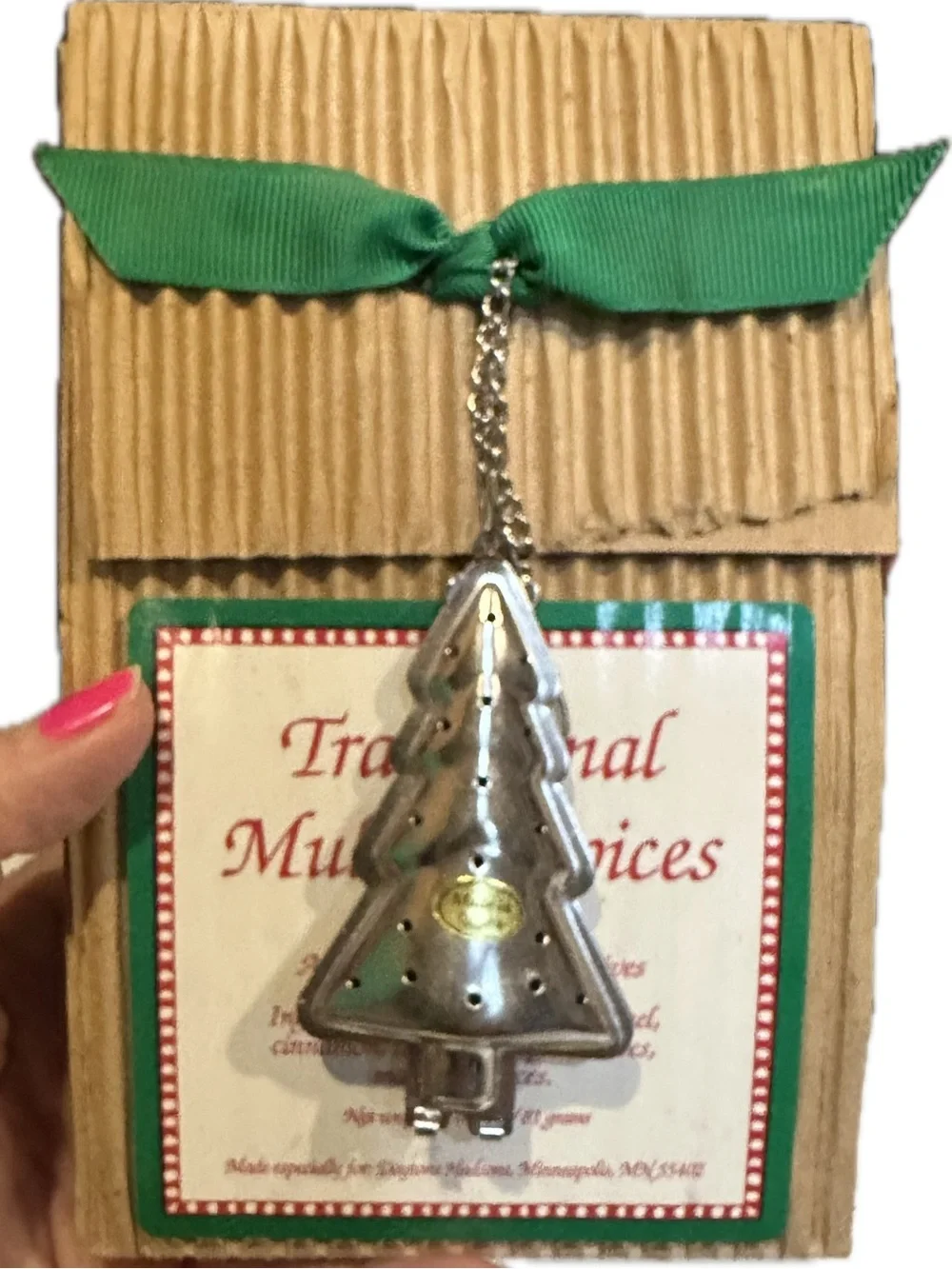 VTG TRADITIONAL MULLING SPICES STAINLESS CHRISTMAS TREE TEA SPICE INFUSER CIDER